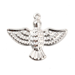 Платина Стойки обшивки латунные подвески, долговечный, очарование птицы, платина, 20x25x1 мм, отверстие : 1.4 мм