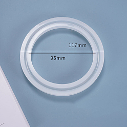 Белый Силиконовые формы для браслетов, формы для литья смолы, для уф-смолы, изготовление изделий из эпоксидной смолы, круглые кольца, белые, 117x12 мм, внутренний диаметр: 95 мм