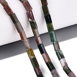 Indian Agate Natural Indian Agate Beads Strands, Hexagonal Prism, 5~7.5x3.5~4.5mm, Hole: 0.6~0.8mm, about 57~64pcs/strand, 14.76~15.55 inch(37.5~39.5cm)