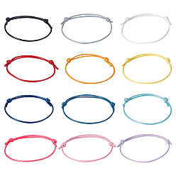 (52) Непрозрачная лаванда 120шт 12 цвета корейский вощеный полиэфирный шнур изготовление браслета, для изготовления ювелирных изделий, разноцветные, внутренний диаметр: 40~70 мм, 10 шт / цвет