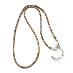 Оранжевый 2.5мм нейлоновый плетеный шнур для изготовления ожерелий, с латунными выводами и 304 застежками из лобстера из нержавеющей стали, долговечный, стойки покрытие, платина, оранжевые, 17.72 дюйм (45 см)