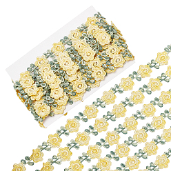Желтый Полиэфирная лента, цветочный узор, плоский, аксессуары для одежды, желтые, 3/4 дюйм (18x1.5 мм)