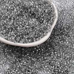 Серый Стеклянные цилиндрические бусины, бисер, внутри цветов, круглое отверстие, серые, 2.4~2.7x1.5~1.8 мм, отверстие : 1.2 мм, Около 20000 шт / фунт