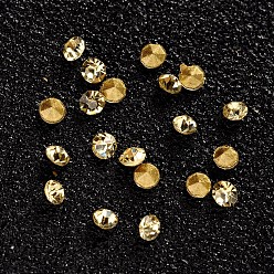 Нарцисс Конусные стеклянные стразы, граненых алмазов, с покрытием на задной стороне, бледно-желтый цвет, 2x2 мм , около 1440 шт / мешок