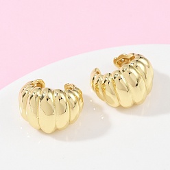 Золотой C-образные латунные серьги-манжеты, золотые, 19x18x14.5 мм