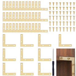 Золотой 2 стили железного кронштейна, л форма, с 2 стилями железный винт, золотые, 49.5x49.5x0.8 мм