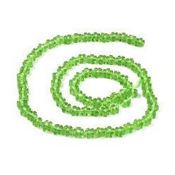Green Handmade Millefiori Glass Bead Strands, Flower, Green, 4~7.2x2.6mm, Hole: 1mm, about 60~69pcs/Strand, 16 inch(40cm)