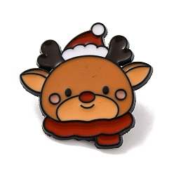 Олень Эмалированные булавки на рождественскую тематику, броши из сплава для одежды рюкзака, олень, 28x29x1 мм