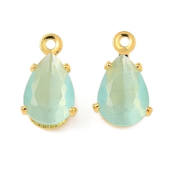 Нектар Латунные микро проложить кубического циркония прелести, без кадмия и без свинца, слеза, золотые, нектар, 9.5~10.5x5~6x4~5 мм, отверстие : 0.9~1.2 мм