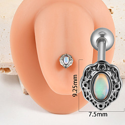 Нержавеющая Сталь Цвет Каплевидная форма 304 прямая штанга из нержавеющей стали со стразами 15 калибровочные кольца для пирсинга языка для женщин и мужчин, цвет нержавеющей стали, 16 мм, штифты : 1.6 мм