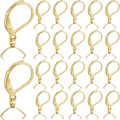 Золотой 60 шт. 304 серьги с рычагом из нержавеющей стали, проволока для ушей с дужками для ледоруба, золотые, 24 мм, контактный: 0.7 мм и 0.5 мм