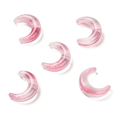 Светло-Вишневый Градиентные бусины лэмпворк ручной работы, луна, светло-вишневый, 16.5x13x5.5 мм, отверстие : 1 мм