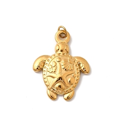 Turtle 304 подвески из нержавеющей стали, ионное покрытие (ip), Тема океана, реальный 18 k позолоченный, черепаха, 23x18x3 мм, отверстие : 2.5 мм