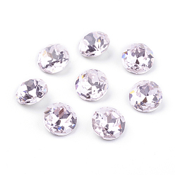 Розалина Заостренные назад и назад покрытые k 9 стеклянные кабошоны со стразами, класс А, граненые, плоско-круглые, Розалина, 8x4.5 мм