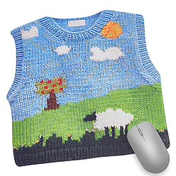 Разноцветный Резиновый и тканевый коврик для мыши, выкройка свитера, красочный, 280x270x3 мм