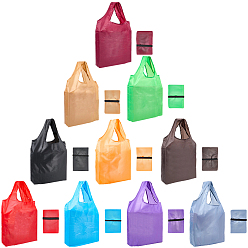 (52) Непрозрачная лаванда 10 шт. 10 цвета многоразовые сумки-шопперы из полиэстера для супермаркетов, прямоугольные, разноцветные, 50x37x0.1 см, 1 шт / цвет