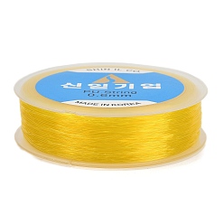 Желтый Корейская эластичная эластичная нить с круглыми кристаллами, для браслетов изготовление ювелирных изделий из драгоценных камней ремесло из бисера, желтые, 0.6 мм, около 109.36 ярдов (100 м) / рулон