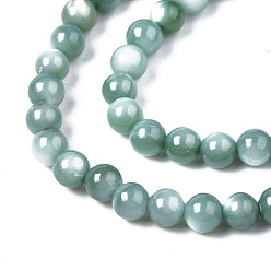 Light Sea Green Natural Freshwater Shell Beads Strands, Dyed, Round, Light Sea Green, 2.5mm, Hole: 0.5mm, about 122~136pcs/strand, 14.57 inch~15.63 inch(37cm~39.7cm)