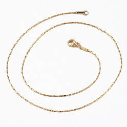 Oro 304 collares de cadena de acero inoxidable, con cierre de langosta, dorado, 16.54 pulgada (42 cm), 0.8 mm