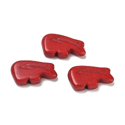 Red Dyed Synthetic Turquoise Beads, Zuni Bear, Red, 12.5x20.5x5mm, Hole: 1.2mm