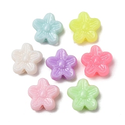 (52) Непрозрачная лаванда Пластиковые шарики, цветок, разноцветные, 8.5x8.8x3.5 мм, отверстие : 1.7 мм, Около 3845 шт / 500 г