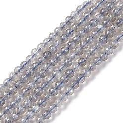 Лабрадорита Природные лабрадорита бисер нитей, класс А, круглые, 3.7~4 мм, отверстие : 0.5 мм, около 114~115 шт / нитка, 15.35 дюйм (39 см)