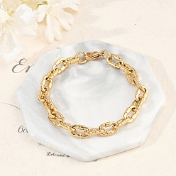 Золотой 304 браслеты-цепочки из нержавеющей стали для женщин и мужчин, ионное покрытие (ip), золотые, 8-1/8 дюйм (20.7 см)