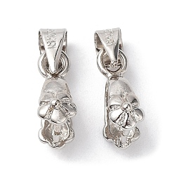 Платина Латуни льда поручительств выбор щепотка, цветок, платина, 12x7.5x4 мм, отверстие : 4.5x3.5 мм