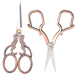 Rotkupfer Edelstahl Schere, Stickschere, Nähschere, mit Griffen aus Zinklegierung, Rotkupfer, 102.2x57.5x3.5 mm, 1 PC / Farbe, 2 Stück / Set
