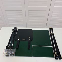 Темно-Зеленый Набор для изготовления рюкзака своими руками, включая иглы для вышивания и нитки, ткани из искусственной кожи, темно-зеленый, 31x27x15 см