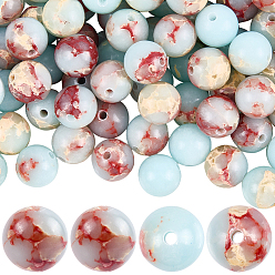 Аква Терра Яшма 100шт. синтетические бусины из яшмы цвета аква-терра, круглые, 8 мм, отверстие : 1 мм