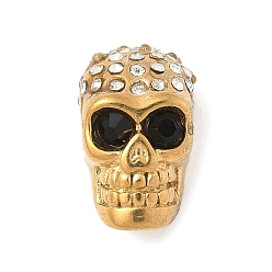 Реактивный Самолет 304 из нержавеющей стали горный хрусталь бисер, череп, вакуумное покрытие pvd, золотые, струя, 15x9x9 мм, отверстие : 2 мм