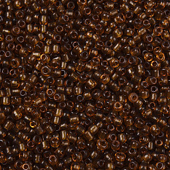 Brown Glass Seed Beads, Transparent, Round, Brown, 12/0, 2mm, Hole: 1mm, about 30000 beads/pound