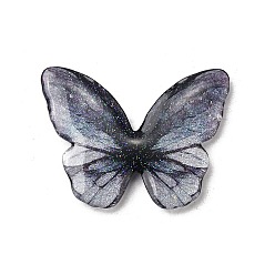 Темно-синий  Шифер Эпоксидная смола кабошоны, бабочка, с магнитом и блестящей пудрой, темный сланец синий, 30x40x6 мм