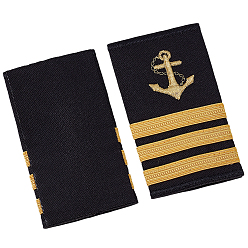 Черный 1 пара тканевых штурманских эполет, прямоугольные, чёрные, 90x51x3.5 мм