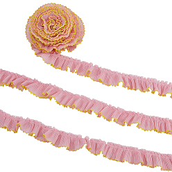 Pink 5 м полиэфирная лента, платье из шифона с плиссированной кружевной отделкой, розовые, 1-1/8 дюйм (30 мм), около 5.47 ярдов (5 м) / комплект