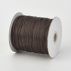 Coffee Eco-Friendly Korean Waxed Polyester Cord, Coffee, 1mm, about 169.51~174.98 Yards(155~160m)/Roll