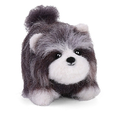 Серый Комплект для валяния с инструкциями, 4 иглы для валяния шт., шерсть, 1 пена для валяния из ПК, наборы для валяния кошек и собак для начинающих, серые, 135x90x55 мм