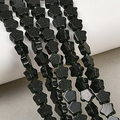 Green Goldstone Synthetic Green Goldstone Beads Strands, Star, 8x8x4mm, Hole: 0.7mm, about 48pcs/strand, 13.94''(35.4cm)
