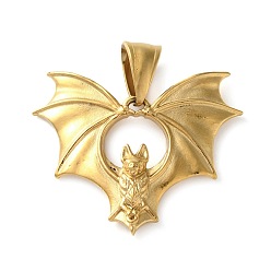 Золотой 304 подвески из нержавеющей стали, летучая мышь прелести, ионное покрытие (ip), золотые, 27x34x5 мм, отверстие : 9x5 мм