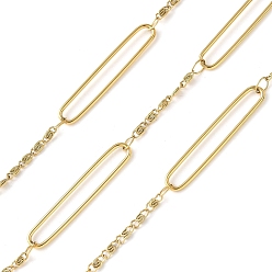 Настоящее золото 18K 304 прямоугольник из нержавеющей стали с цепями Lumachina, ионное покрытие (ip), пайки, с катушкой, реальный 18 k позолоченный, 30x5.5x1 мм, 10 м / рулон