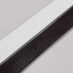 Black Flat Imitation Leather Cord, Black, 25x2mm, about 2.52 Yards(2.3m)/Roll