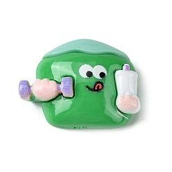 Rectangle Opaque Resin Decoden Cabochons, Fruit Character, Rectangle, 21.5x28x10mm