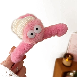 Бледно-Розовый Заколки-коготки из шерстяного фетра, женские заколки для густых волос, розовый жемчуг, 110 мм