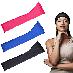 Couleur Mélangete 3Ensemble de bonnets de perruque en polyester (pièces), ensemble de bonnets de perruque en filet élastique, couleur mixte, 720x230x0.5~2.5mm, 3 couleurs