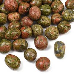 Unakite Natural Unakite Beads, Tumbled Stone, Nuggets, No Hole/Undrilled, Vase Filler Gems, 15~23x18~28x6~21mm