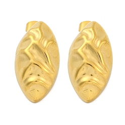 Настоящее золото 18K Ионное покрытие конский глаз (ip) 304 серьги-гвоздики из нержавеющей стали, реальный 18 k позолоченный, 24x13 мм