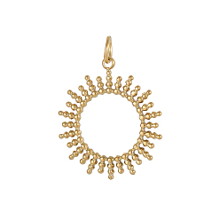 Настоящее золото 14K 304 подвески из нержавеющей стали, плоско-круглые, ионное покрытие (ip), реальный 14 k позолоченный, 18x16 мм