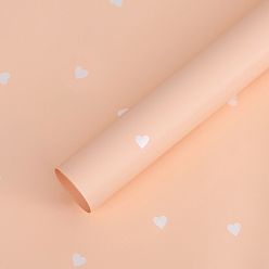 PeachPuff 20 Sheet Heart Pattern Valentine's Day Gift Wrapping Paper, Square, Folded Flower Bouquet Wrapping Paper Decoration, PeachPuff, 580x580mm