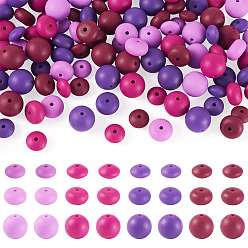 Gemischte Farbe 120Stück 12Stile Silikon-Fokalperlen, Mischformen, Gemischte Farbe, 12~15x6.5~15 mm, Bohrung: 2 mm, 10 Stück / Stil
